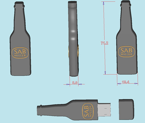 32GB Customized USB Flash Drive / SABMILLER beer custom usb memory stick 2.0 Computer Accessories