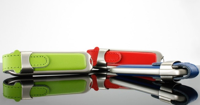 Leather USB Flash Disk , Customized USB 2.0 Flash Drive 128MB - 64GB