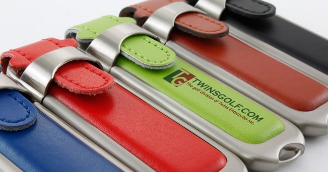 Leather USB Flash Disk , Customized USB 2.0 Flash Drive 128MB - 64GB