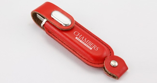 Full Capacity 16 GB OEM Leather USB Flash Disk with Logo Printed