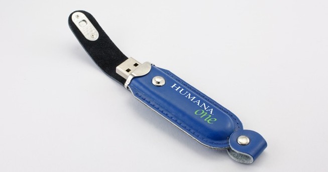 Full Capacity 16 GB OEM Leather USB Flash Disk with Logo Printed