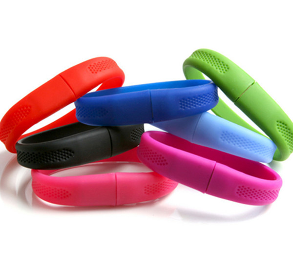 White A Grade Secure USB Flash Drive , Silicone Bracelet USB Memory Stick