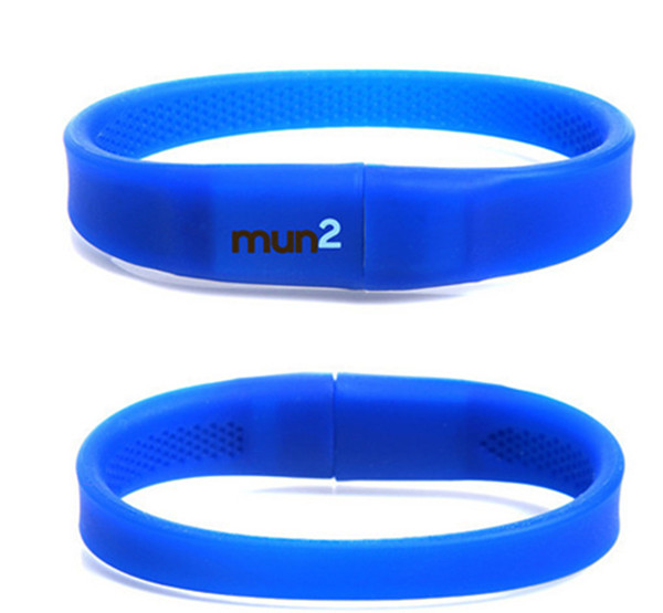 White A Grade Secure USB Flash Drive , Silicone Bracelet USB Memory Stick
