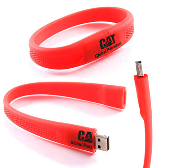 White A Grade Secure USB Flash Drive , Silicone Bracelet USB Memory Stick