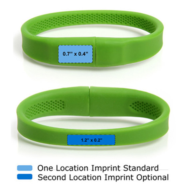 White A Grade Secure USB Flash Drive , Silicone Bracelet USB Memory Stick