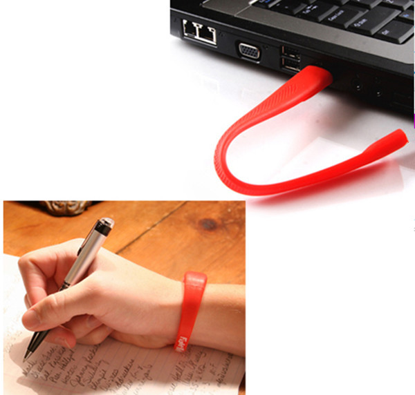 White A Grade Secure USB Flash Drive , Silicone Bracelet USB Memory Stick