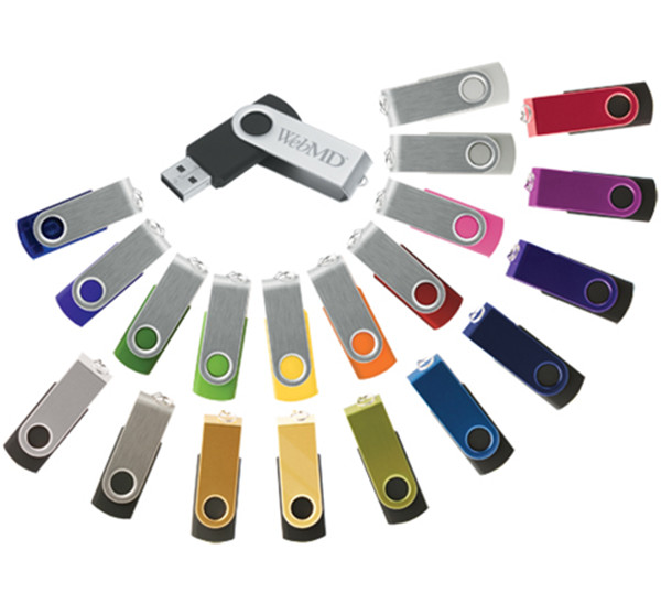 Customised Swivel Twist USB Sticks With Aluminum Armor /  Light LED