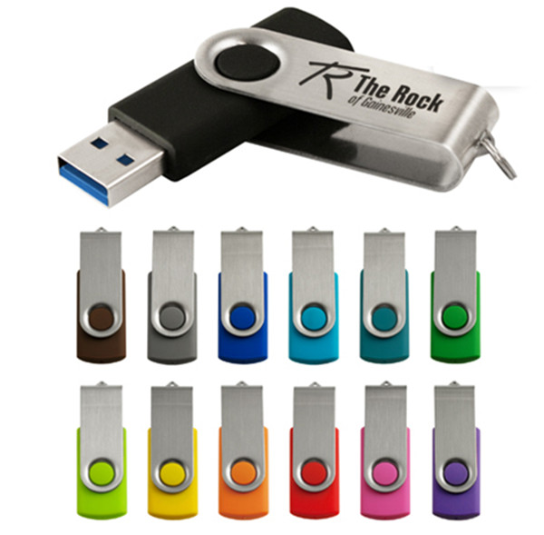 Customised Swivel Twist USB Sticks With Aluminum Armor /  Light LED