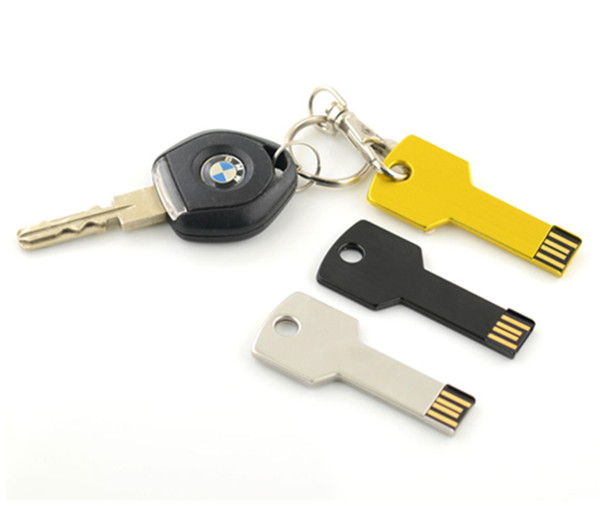 Silver Metal Key Shaped USB Flash Drive , Waterproof Memory Chip Key