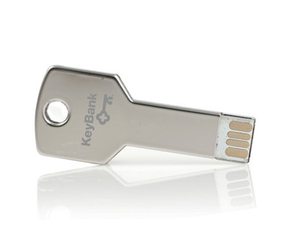 Silver Metal Key Shaped USB Flash Drive , Waterproof Memory Chip Key