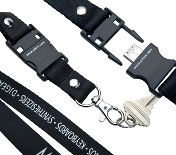 Blue 4GB/ 8GB Lanyard Plastic USB Flash Driver 2.0 , Black USB Key 2.0
