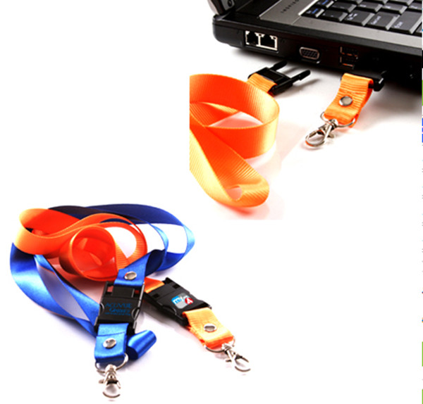 Blue 4GB/ 8GB Lanyard Plastic USB Flash Driver 2.0 , Black USB Key 2.0