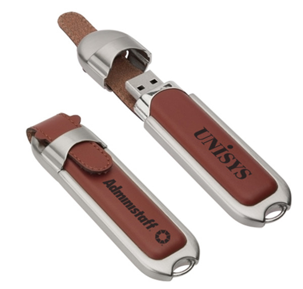 Personalized Leather USB Flash Drive with Customized Silk-screen Logo