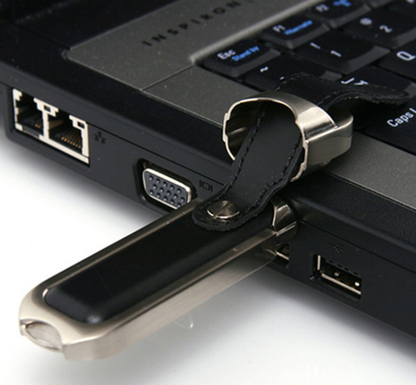 Personalized Leather USB Flash Drive with Customized Silk-screen Logo