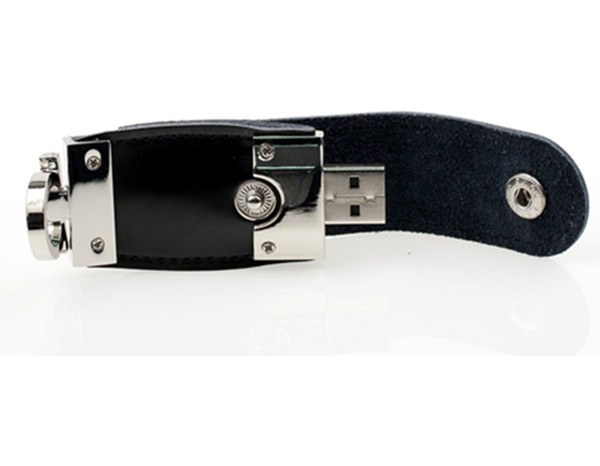Brown / Black Customized Leather Usb Flash Drives 1GB , 2GB , 8GB
