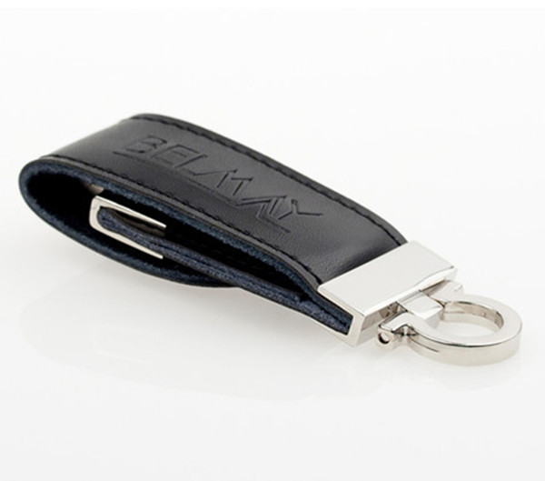 Brown / Black Customized Leather Usb Flash Drives 1GB , 2GB , 8GB