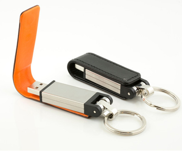 Black / Red / Yellow Leather USB Flash Disk 1GB 2GB High Speed