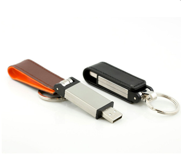 Black / Red / Yellow Leather USB Flash Disk 1GB 2GB High Speed