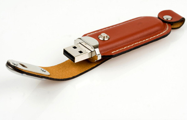 Portable Creative Leather USB Stick / Black Leather USB Memory Disk