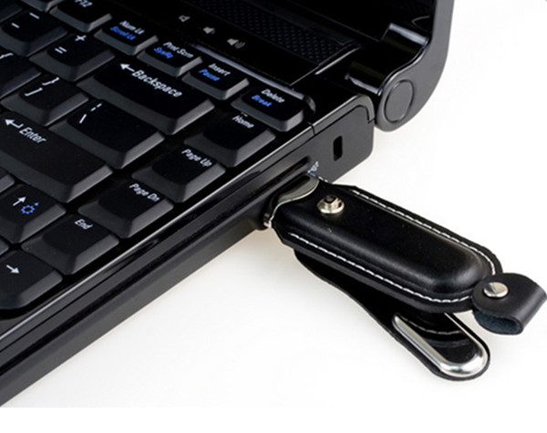 Portable Creative Leather USB Stick / Black Leather USB Memory Disk