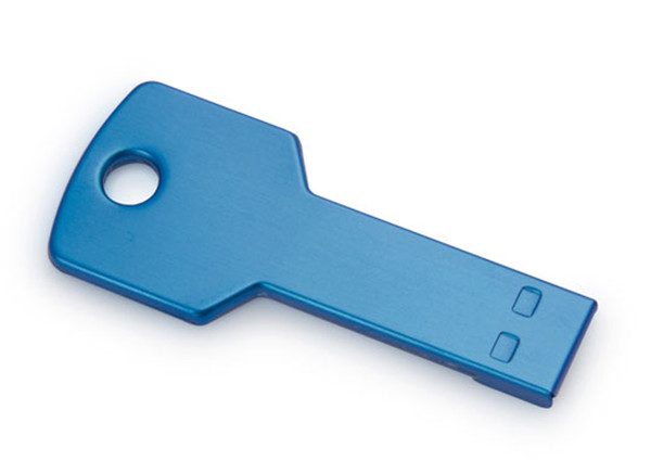 Blue / Green Metal Key Shaped USB Flash Drive Customized Logo