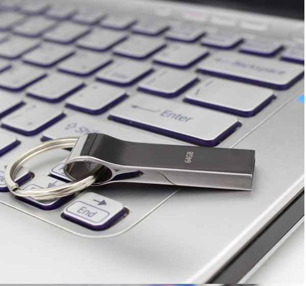 Silver metal thumb drives with key chian 1GB 2GB 4GB 8GB USB memory with key chain for business people