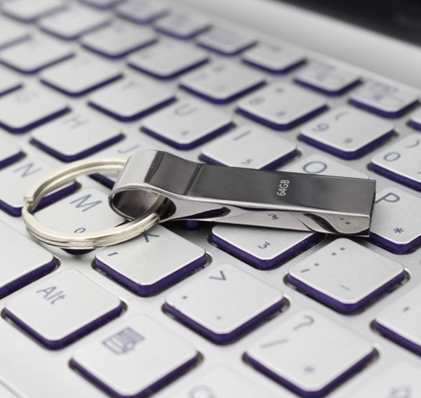 Silver metal thumb drives with key chian 1GB 2GB 4GB 8GB USB memory with key chain for business people