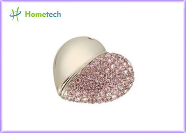 Pink Crystal Love Heart Usb 2.0 USB Flash Drive USB Pendant 4GB 8GB fow wedding gifts