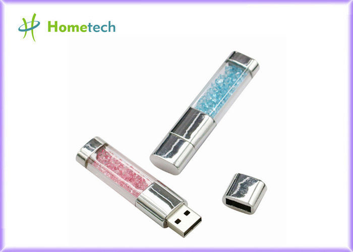 Fashion USB 2.0 Flash Pen Drive , Crystal Heart USB Flash Drive Diamond Memory Stick