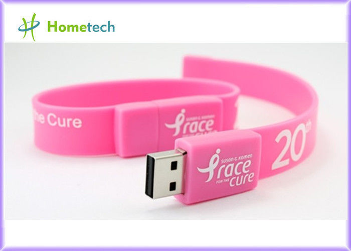 Colored Rubber Wristband USB Flash Drive , Bracelet Flash Drive USB 2.0