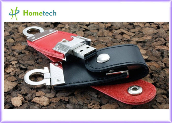 Promotional Leather USB Flash Disk 4GB Memory Thumb Drive with CE / ROHS