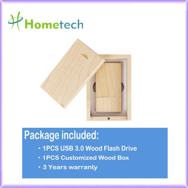Rectangle FCC 15MB/S 64GB Wooden USB Flash Drive