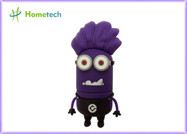 4GB / 8GB Soft rubber Cute Cartoon USB Flash Drive Purple for Children