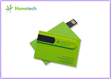 Green Credit Card USB 2.0 Storage Device , Custom Thumb Drives