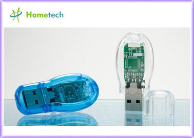 Free sample transparent plastic USB Flash Drive for gifts with FCC , CE , ROSH
