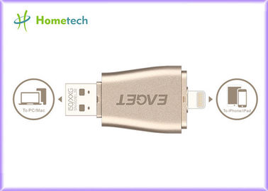 Buy Portable Android OTG USB Flash Drive 128gb 3 In 1 Aluminum For Iphone online manufacture