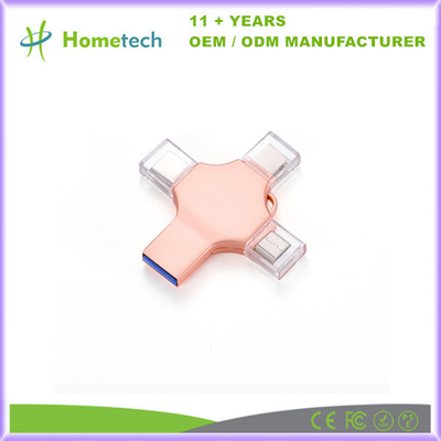 Buy 4 In 1 High Speed Otg Usb Flash Drive 8Gb 16Gb 32Gb Phone Usb 2.0 3.0 Memory Stick 64Gb 128Gb Type C Pendrive For Iphone online manufacture