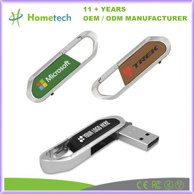 Buy High Speed Foldout Carabiner USB Flash Drive 64GB to 1TB Leather Pen Drive 32GB for Business Promotion online manufacture