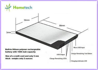 Buy 5mm 1500mAh Credit Card Size Power Bank , Backup Battery Charger online manufacture