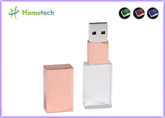 Buy High speed USB2.0/3.0 custom shape USB flash drives promotional LED crystal USB flash drive for business gift online manufacture