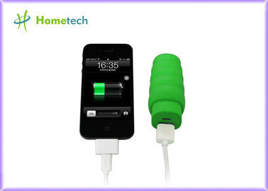 Buy Green Mini Lipstick Power Bank 2600 mAh Soft PVC Cartoon Caterpillars Shaped online manufacture