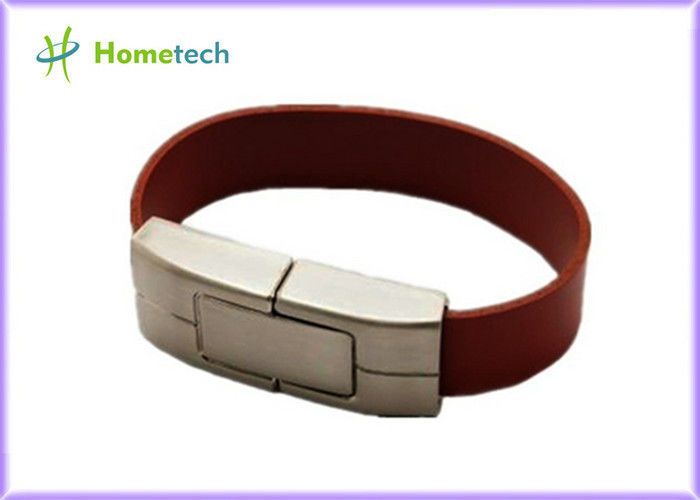 Leather wristband personalized 32gb usb 2.0 flash drive 10-22mb / s Speed