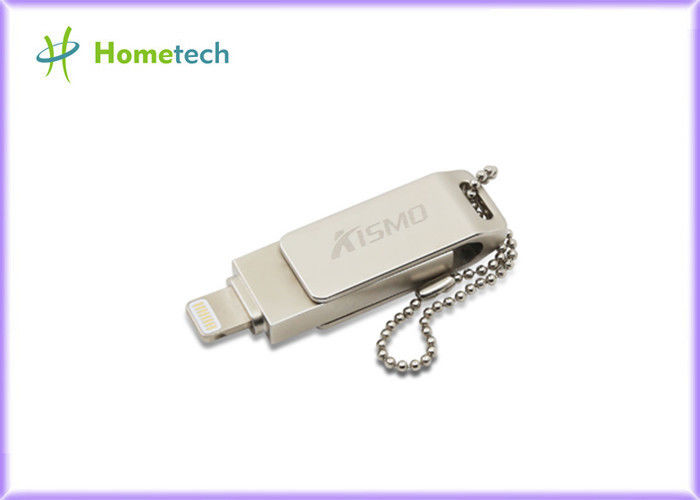 High Speed Mobile Phone USB Flash Drive / OTG USB Flash Drives For IPhone , Silver Color