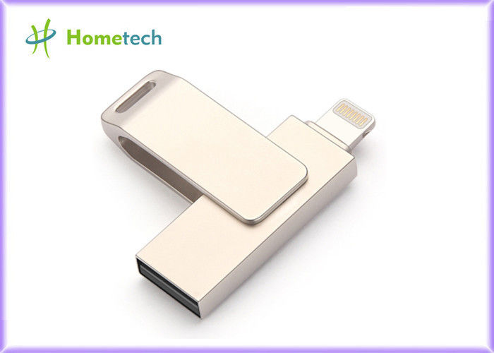 High Speed Mobile Phone USB Flash Drive / OTG USB Flash Drives For IPhone , Silver Color