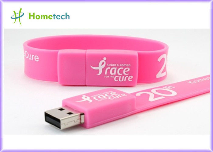 Colored Rubber Wristband USB Flash Drive , Bracelet Flash Drive USB 2.0