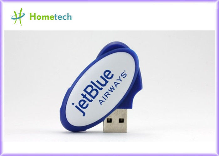 OEM Blue Plastic usb flash thumb drive 8GB , Plastic USB Memory 2.0 with customized logo USB pendrive