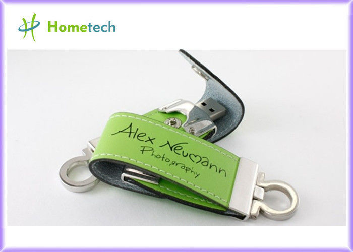 Promotional Leather USB Flash Disk 4GB Memory Thumb Drive with CE / ROHS