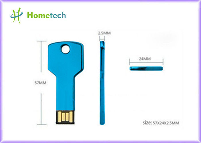 8GB 16GB 32GB Metal Sliver Key Shape USB drives Aluminium USB Flash Drive 8-15MB/S