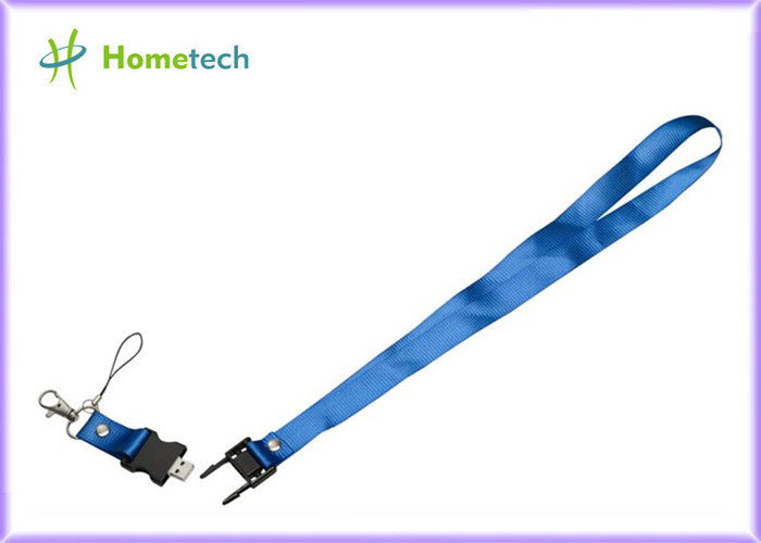 8gb / 16gb Blue Lanyard USB Flash Drives High Capacity for the teaching staff or student  of a school