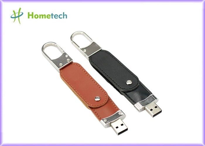 Auto Run Leather USB Flash Disk Metal Keyring Pendrive Creativo USB 2.0 / USB 3.0